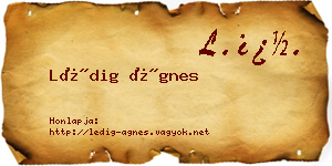 Lédig Ágnes névjegykártya
